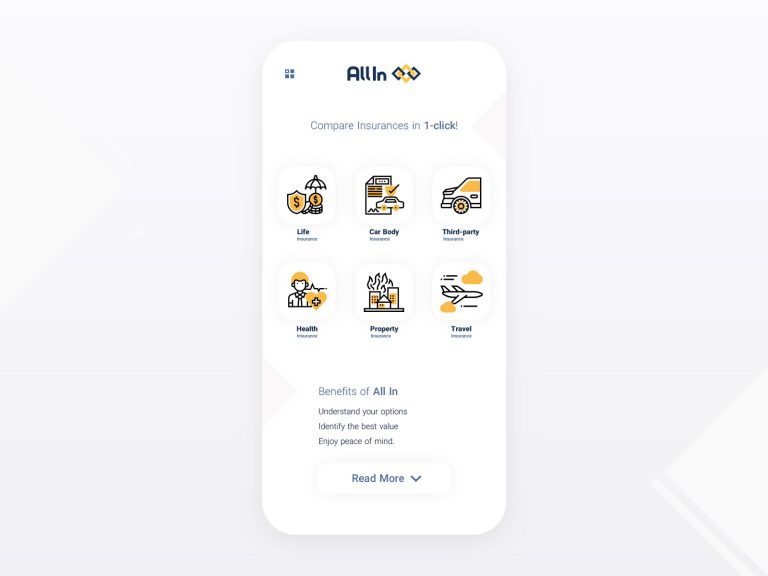 Insurance app design concept