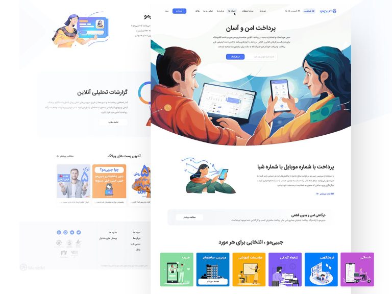 Jibimo Landing page design made by Mehdi Mirzaie