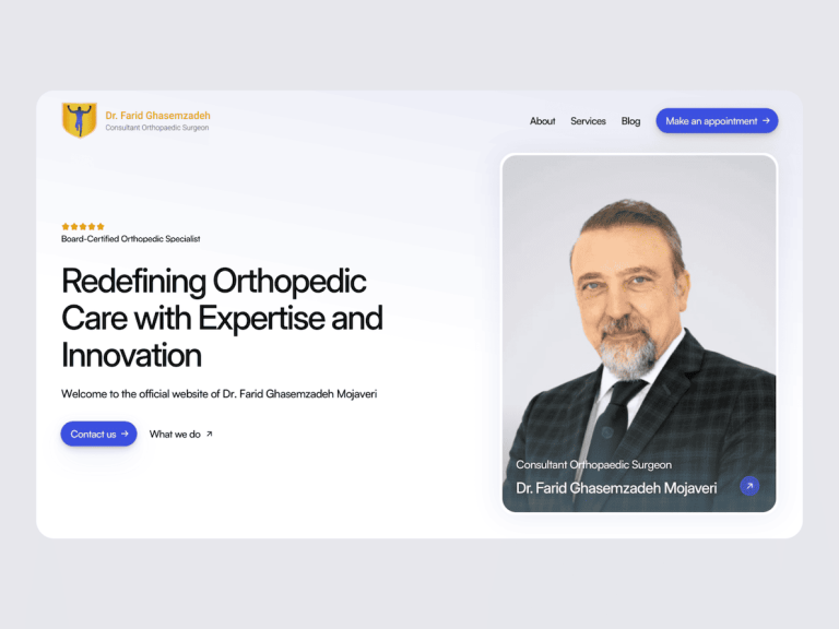 dr farid ghasemzadeh website redesign